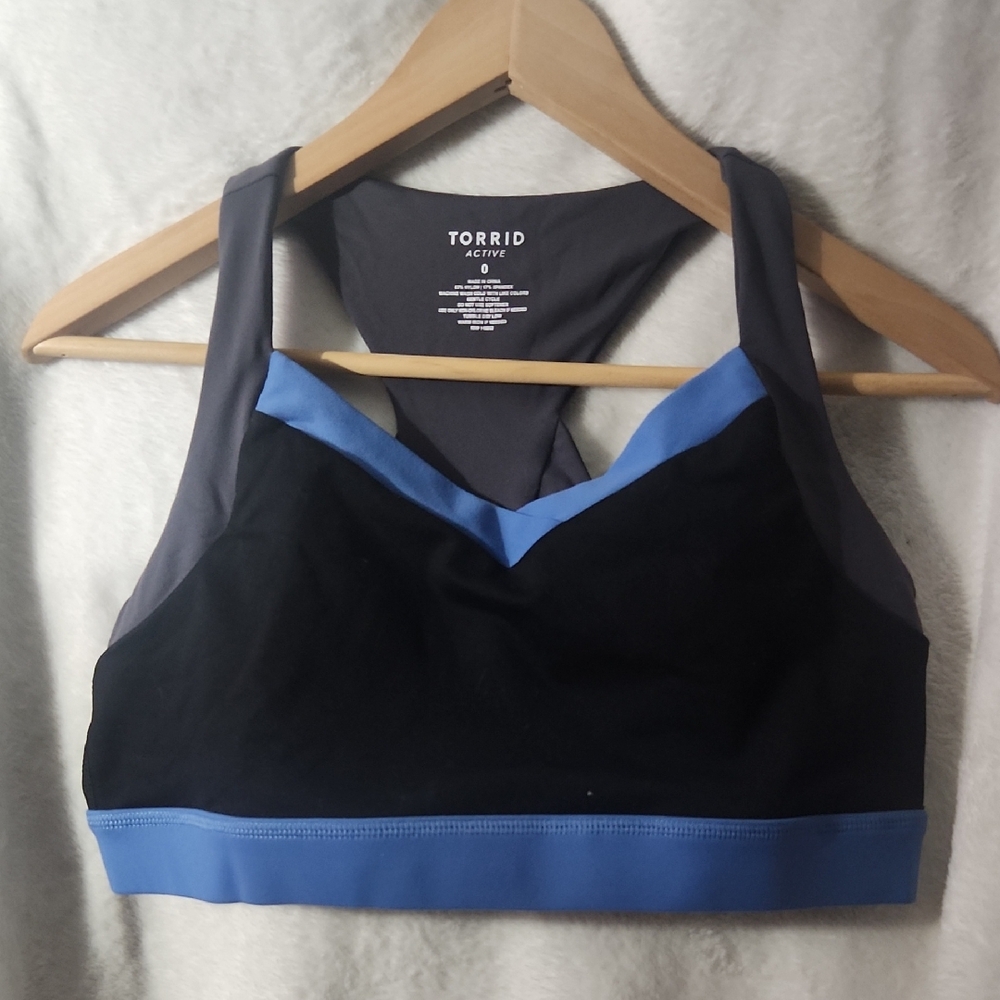 torrid Active Black and Blue Sports Bra